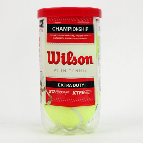 (wilson) 윌슨 테니스공 챔피온쉽 (Championship) T1067KO 1캔(2개입) - 독창적인 펠트를 이용하여 성능과 내구성을 향상